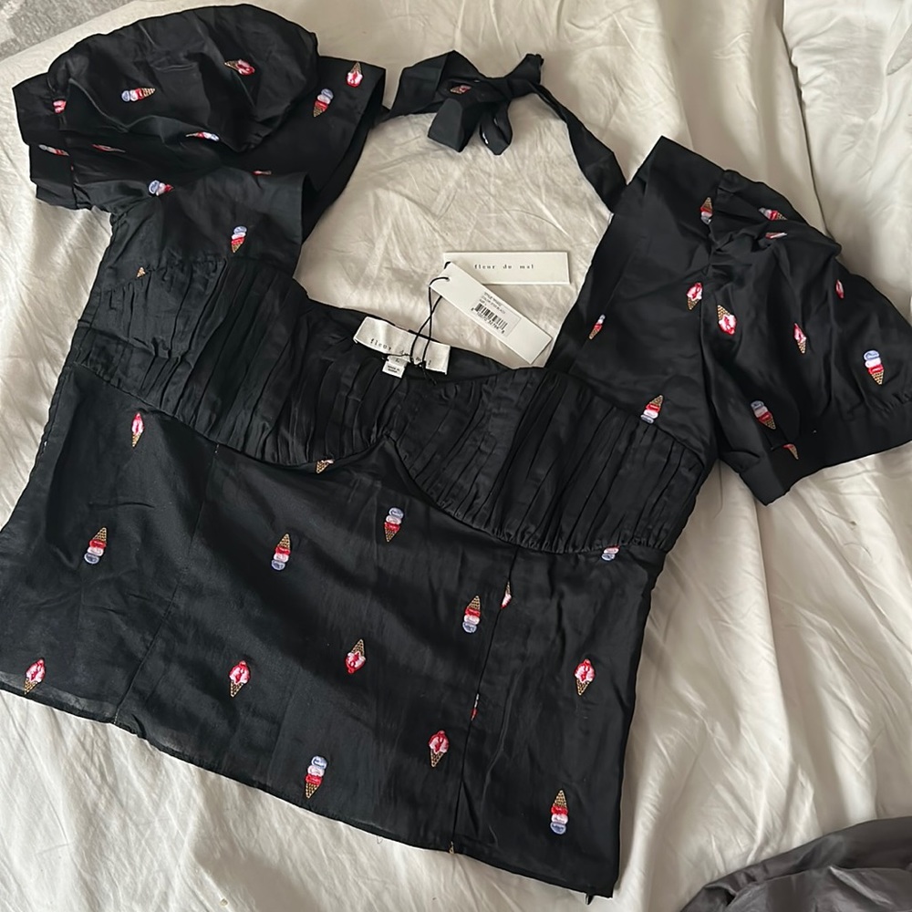 Fleur du Mal ice cream print top, L